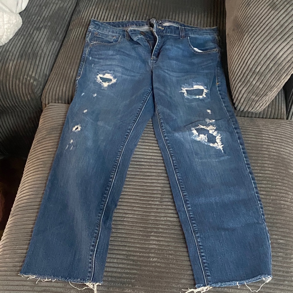 New York & Company Women's Distressed Blue Jeans